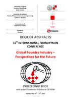 Book of Abstracts of 16th International Foundrymen Conference: Global Foundry Industry- Perspectives for the Future