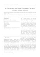 prikaz prve stranice dokumenta Synthesis of Ti-Zr alloy by powder metallurgy