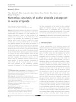 prikaz prve stranice dokumenta Numerical analysis of sulfur dioxide absorption in water droplets