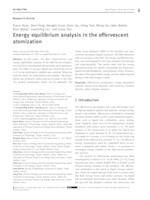 prikaz prve stranice dokumenta Energy equilibrium analysis in the effervescent atomization